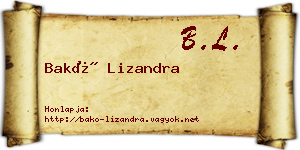 Bakó Lizandra névjegykártya